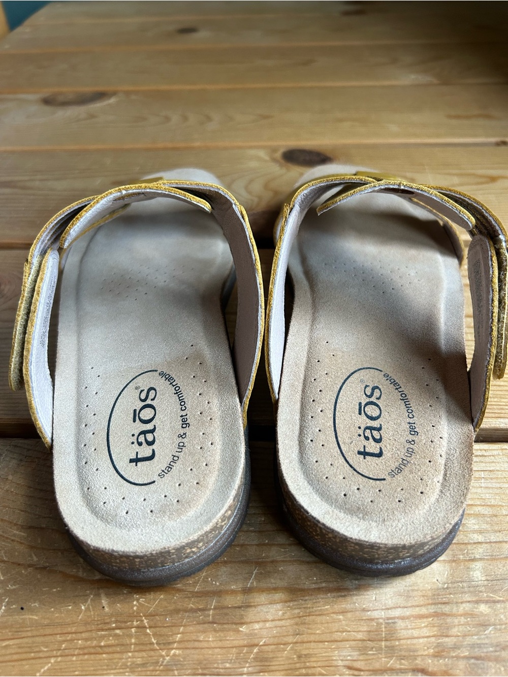 NEW Taos Footwear Yellow Slip-On Velcro Women's Sandals - Picture 6 of 9